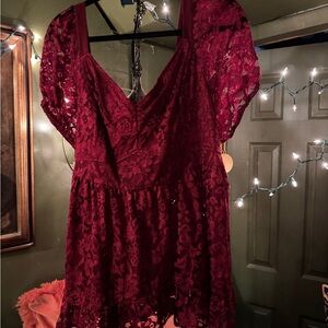 Elegant Burgundy Lace Top